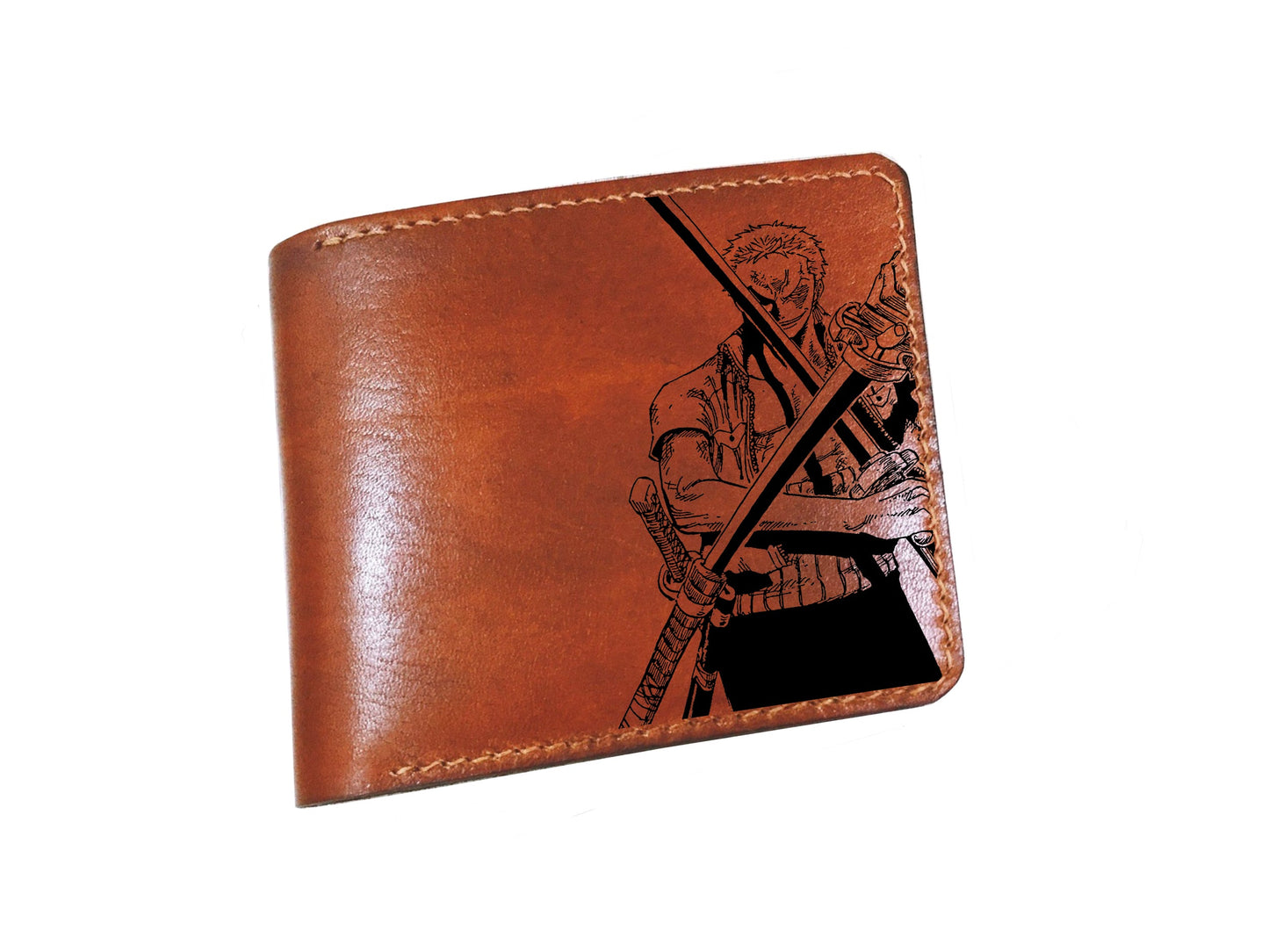 Mayan Corner - Whitebeard pirate leather wallet, bifold men's wallet, custom One piece leather gift for fan collection, leather anniversary gifts
