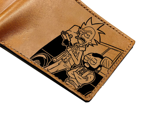 Mayan Corner - Rick and Morty movie series characters leather men's wallet, cartoon art wallet, cool leather gift for him - RM280102