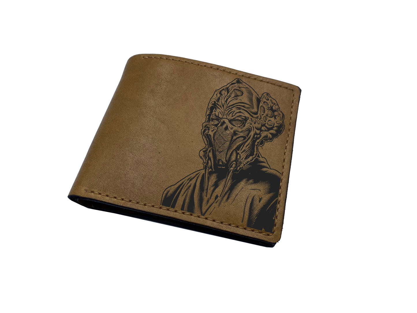 Leather anniversary present ideas for hiim, Starwars characters drawing art wallet, cool wallet for husband from wife