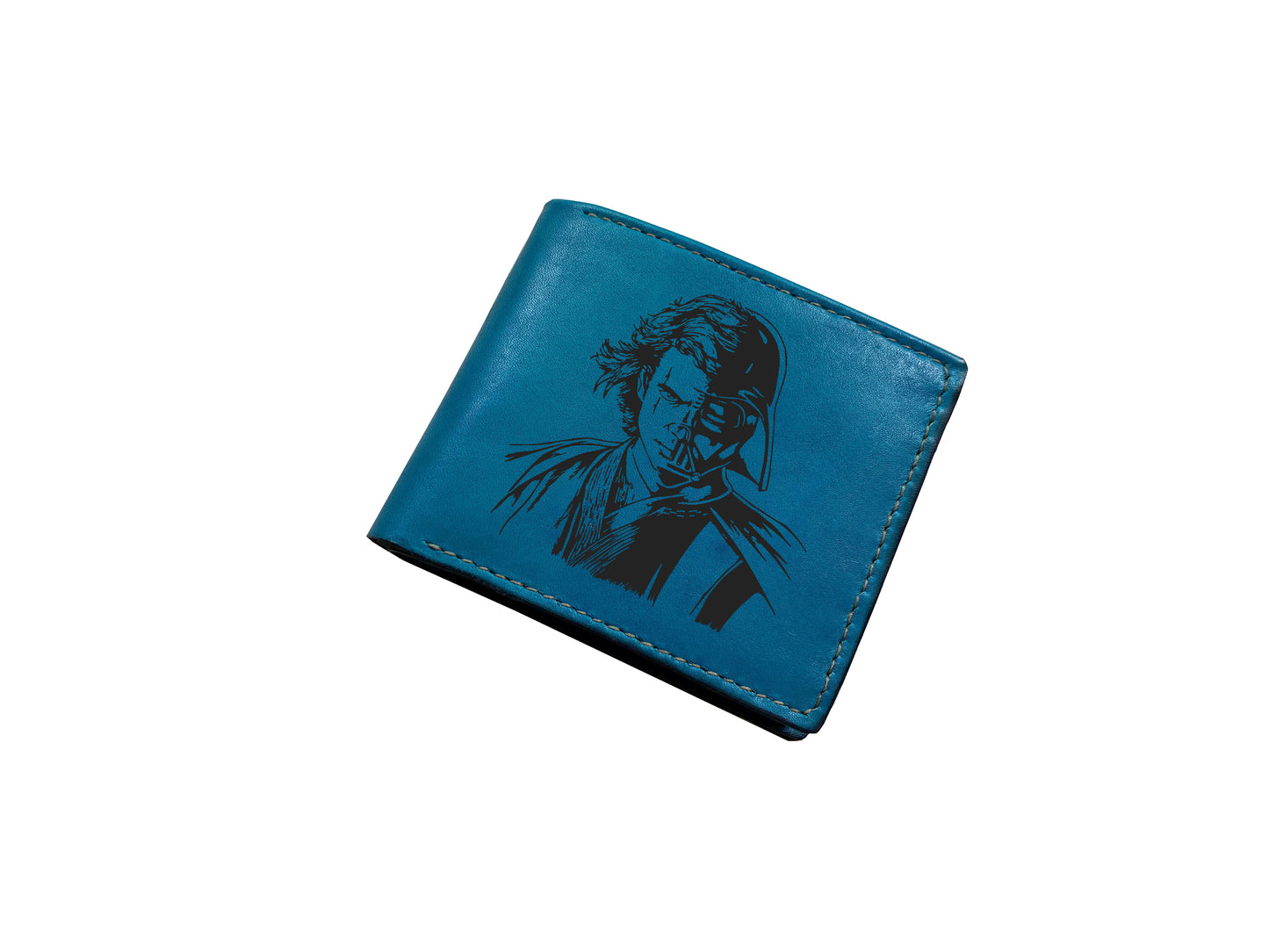 Leather anniversary present ideas for hiim, Starwars characters drawing art wallet, cool wallet for husband from wife