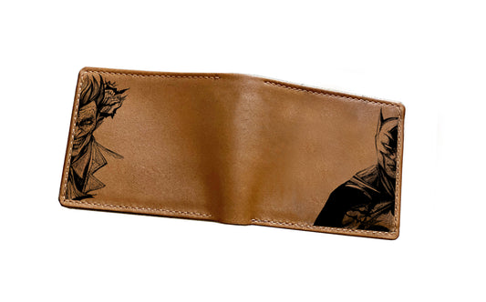Mayan Corner - Customized leather handmade wallet, Batman superheroes men's wallet, the dark night batman gift idea for father, husband, boyfriend