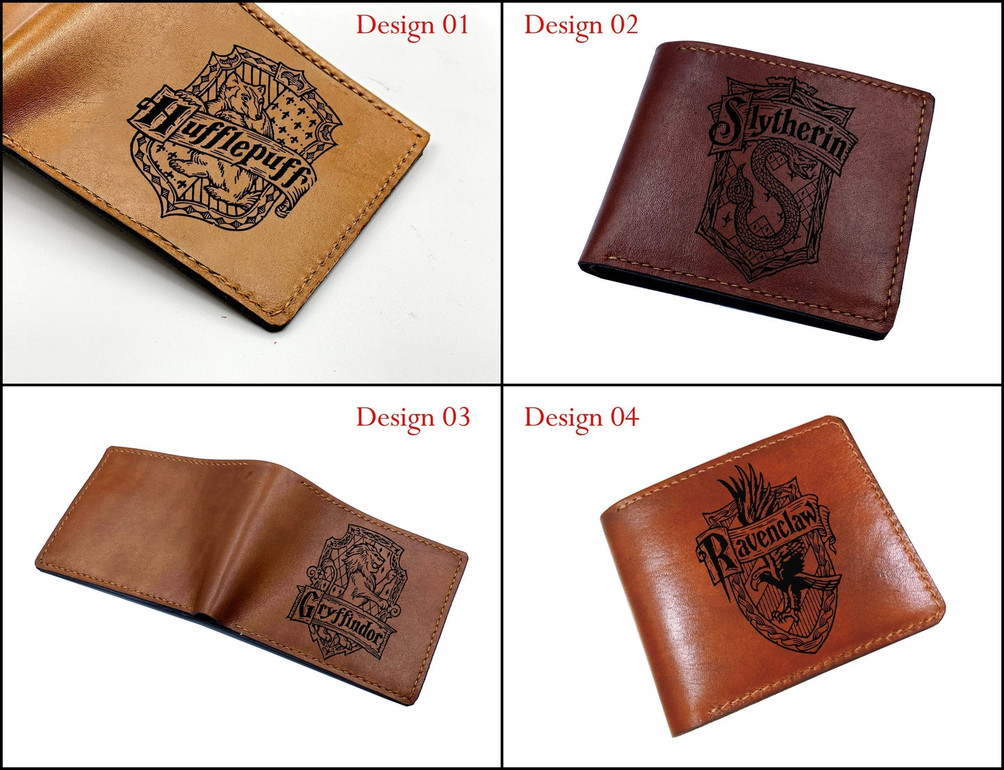 Mayan Corner - Customized leather men wallet, Harry Porter Platform 9 3/4 Hogwarts Express drawing wallet
