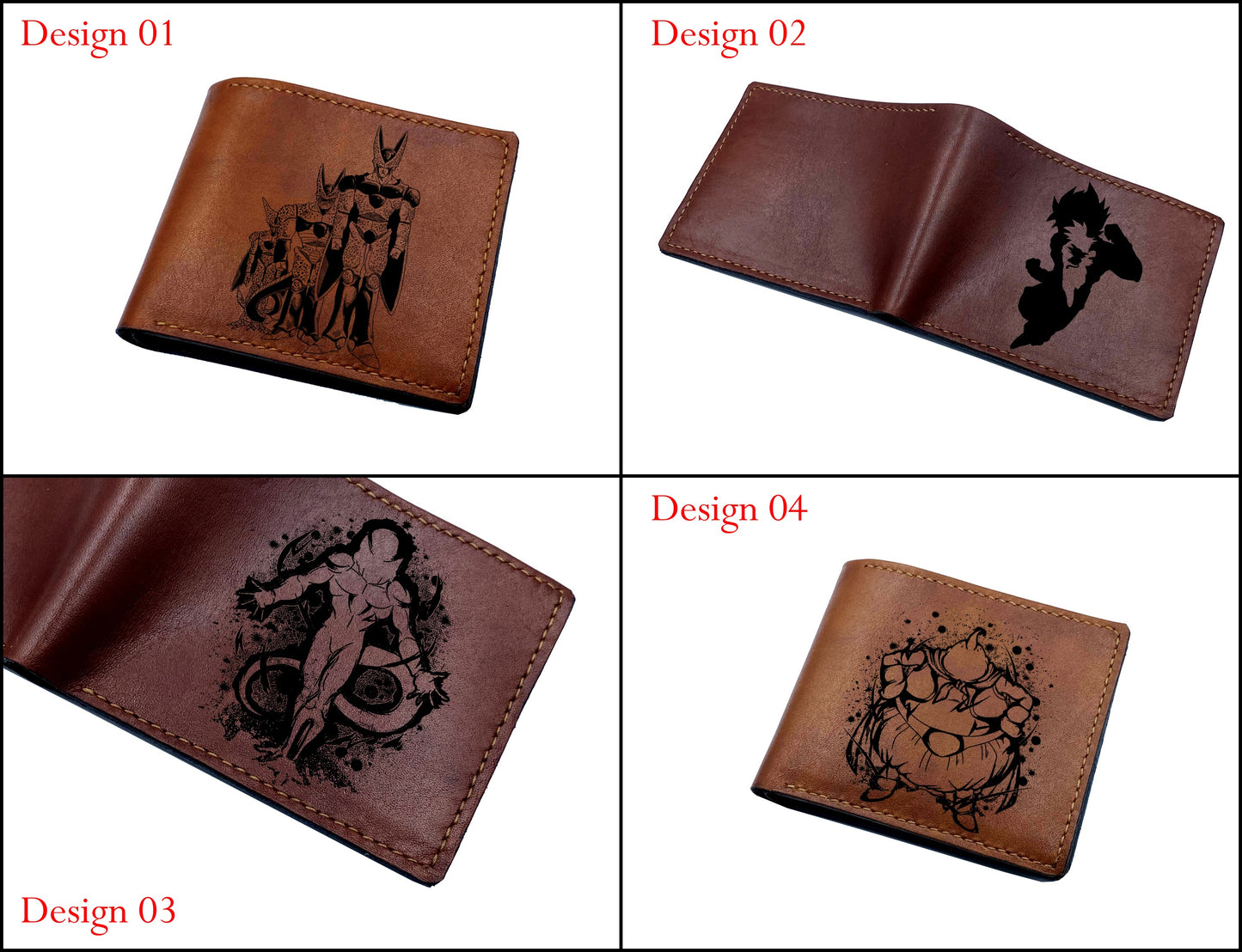 Mayan Corner - Customized anime art leather wallet, Cell transform dragon ball wallet, cute leather gift for friend, brother