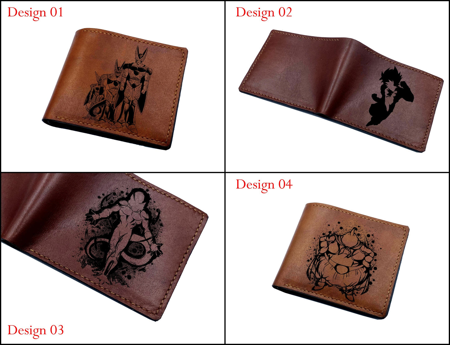 Mayan Corner - Majin Buu drawing wallet, dragon ball villain characters gift, gift for dragon ball fan, japan anime leather gift ideas, gift for boy