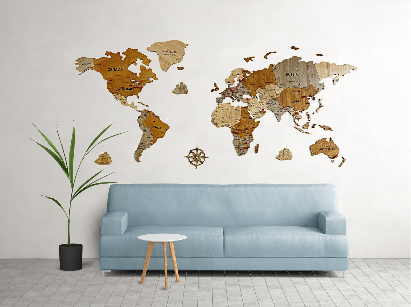 World map wooden map wall decor, wooden home decoration, wall art map, livingroom, kitchen, bedroom rustic decor - 01