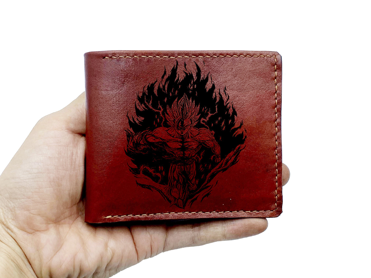 Mayan Corner - Personalized leather gift for brother, Trunks dragon ball super saiyan wallet, cool wallet for husband, boy