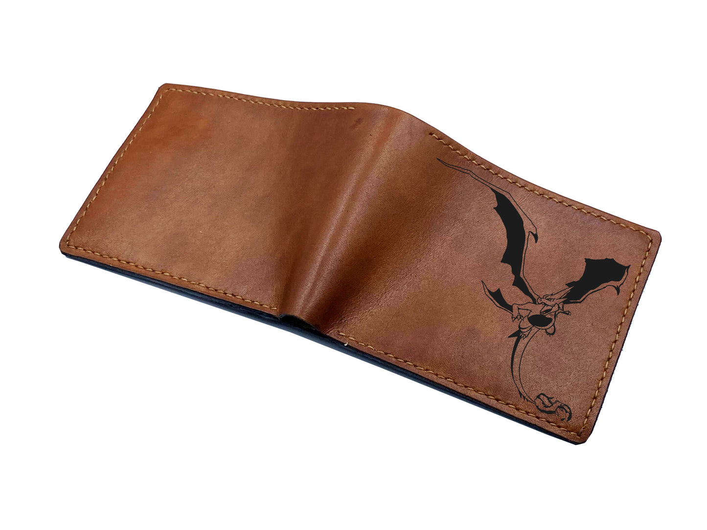 Mayan Corner - Customized leather handmade wallet for men, dragon men's wallet, gift for dad, husband, brother - Charizard mega x pokemon - 3110222