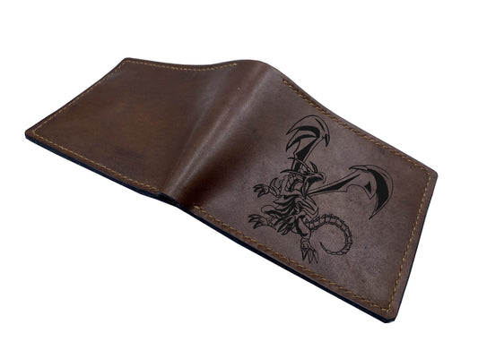 Mayan Corner - Customized leather handmade wallet for men, dragon men's wallet, gift for dad, husband, brother - The red eye black dragon Yu-Gi-Oh! - 3110226