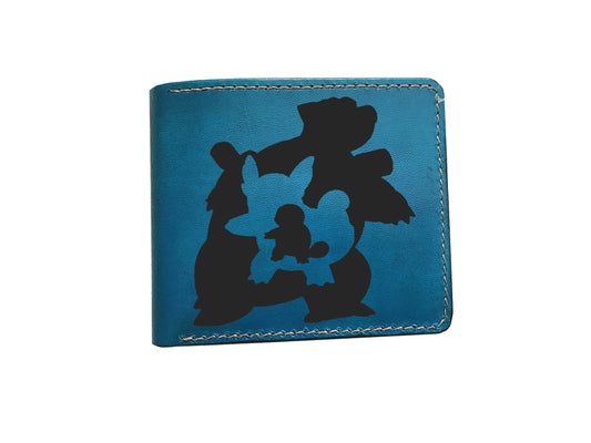 Mayan Corner - Pokemon Evolution leather wallet, bifold minimalist wallet for men, pokemon men's wallet, leather gift for him