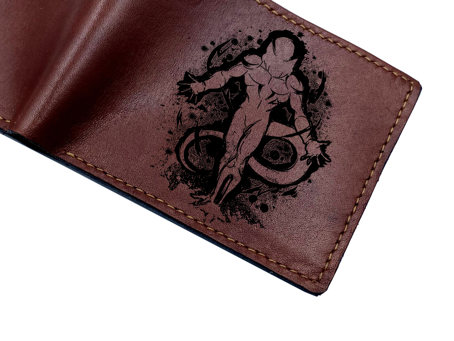 Mayan Corner - Customized anime art leather wallet, Cell transform dragon ball wallet, cute leather gift for friend, brother