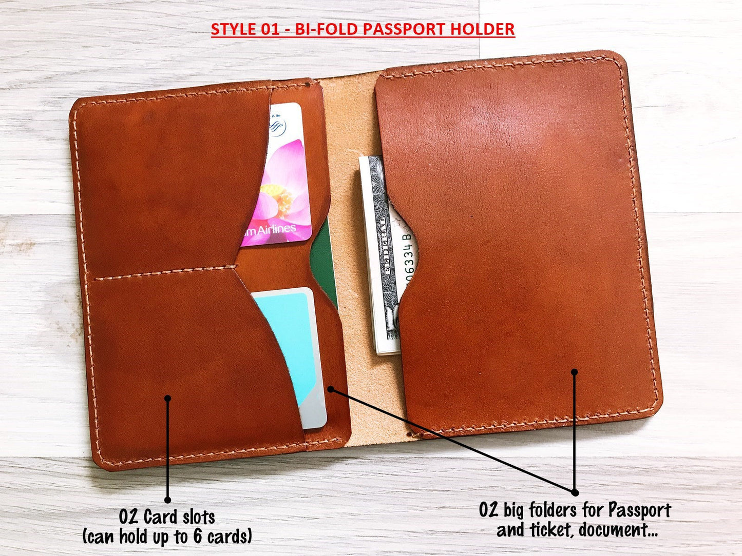 Personalized Godzilla Leather Passport Wallet, Passport Cover, Passport Holder, Custom travel gift, Anniversary gift ideas