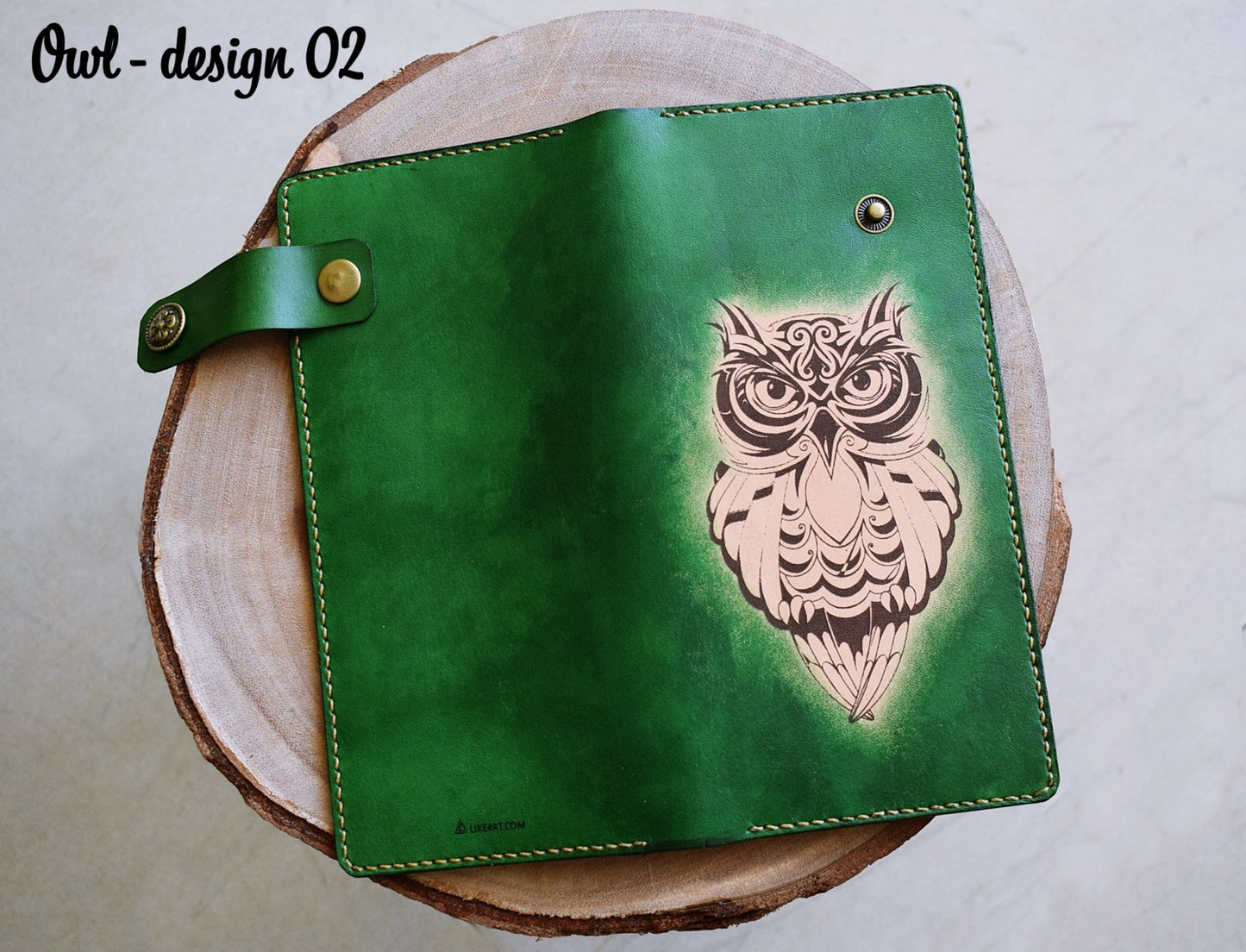 Personalized leather handmade women's Owl long wallet, gifts for her, Mothers Day anniversary gift
