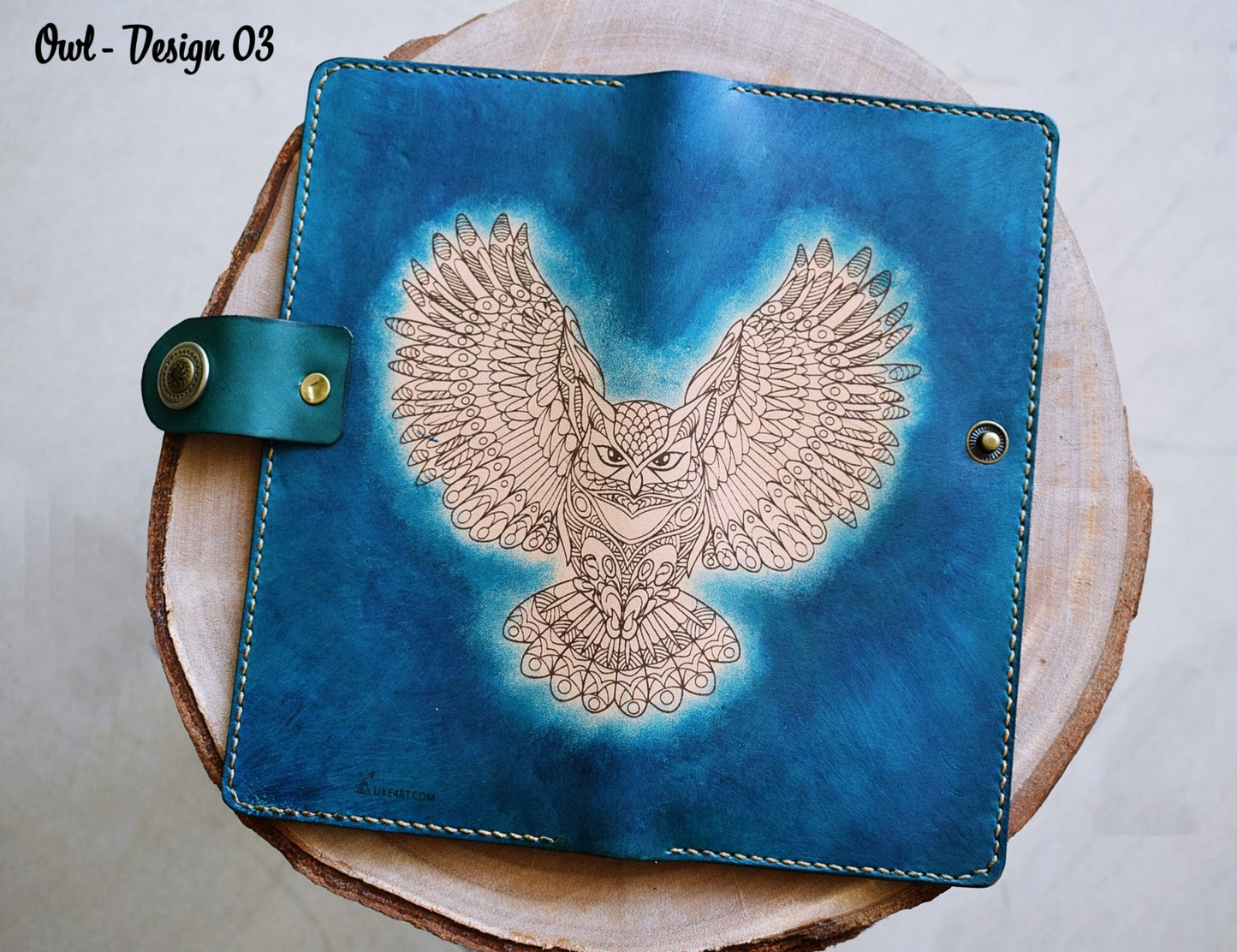 Personalized leather handmade women's Owl long wallet, gifts for her, Mothers Day anniversary gift