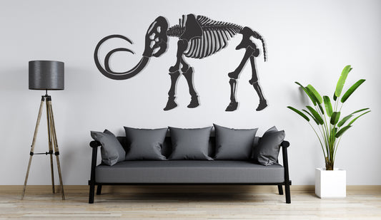 Wooden mammoth elephant skeleton wall home decor, Animal art decor, living room bedroom nursery decor, wall rustic morden decor
