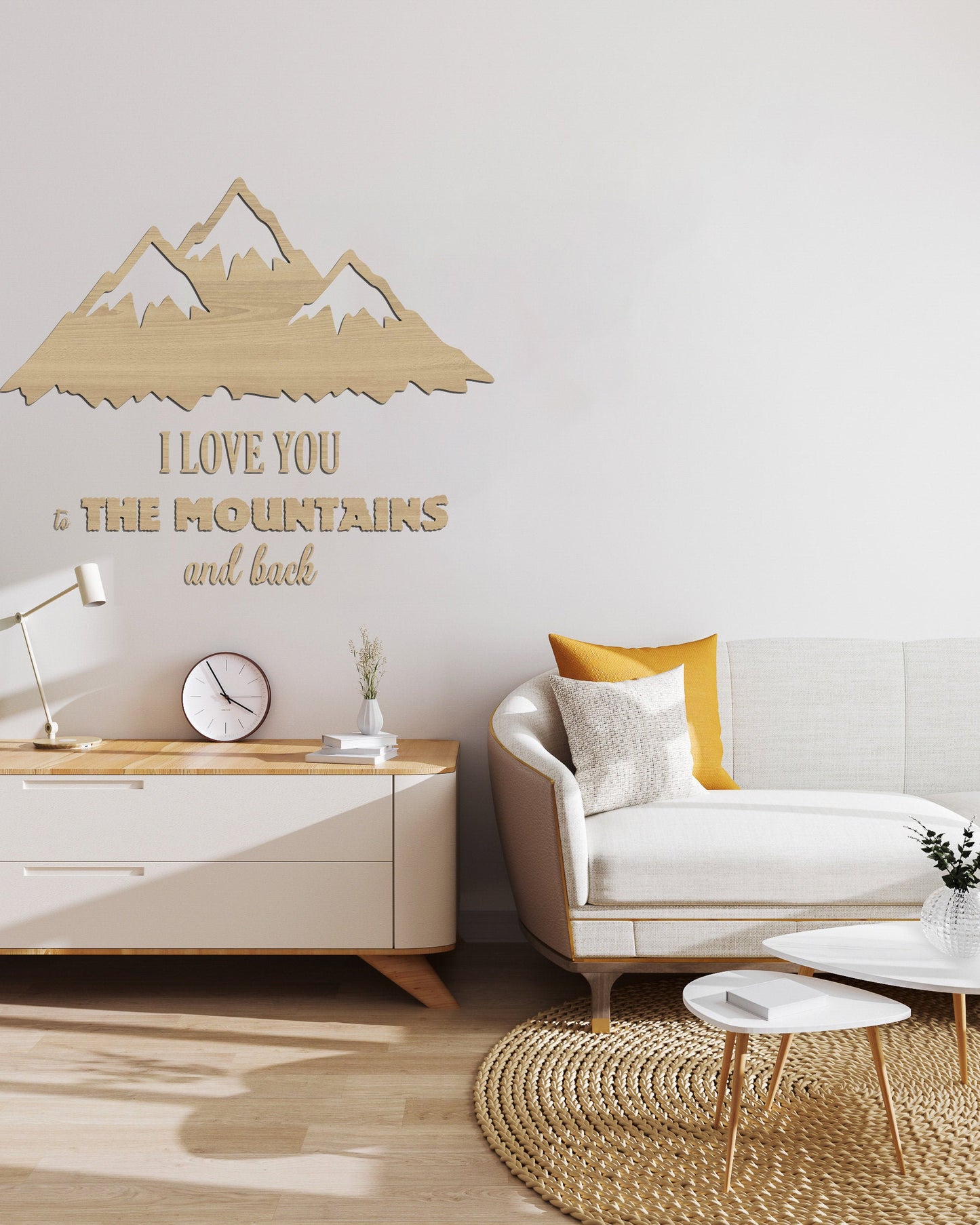 Wooden wall art home decor, Mountain landscape decoration, livingroom bedroom nursery morden decor