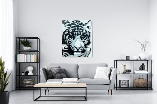 Unik4art - Wooden wall art home decor, Tiger multi layer 3D hanging wooden picture, animal wall art decor, livingroom bedroom morden art