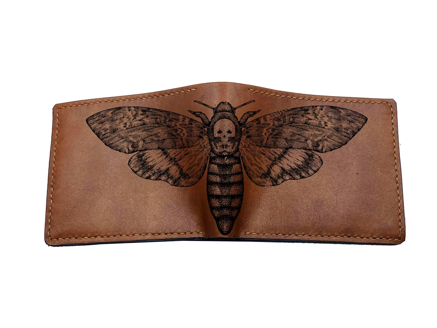 Personalized moth butterfly pattern men wallet, Animal art RFID blocking leather wallet, custom gift for men, insect wallet animal lover