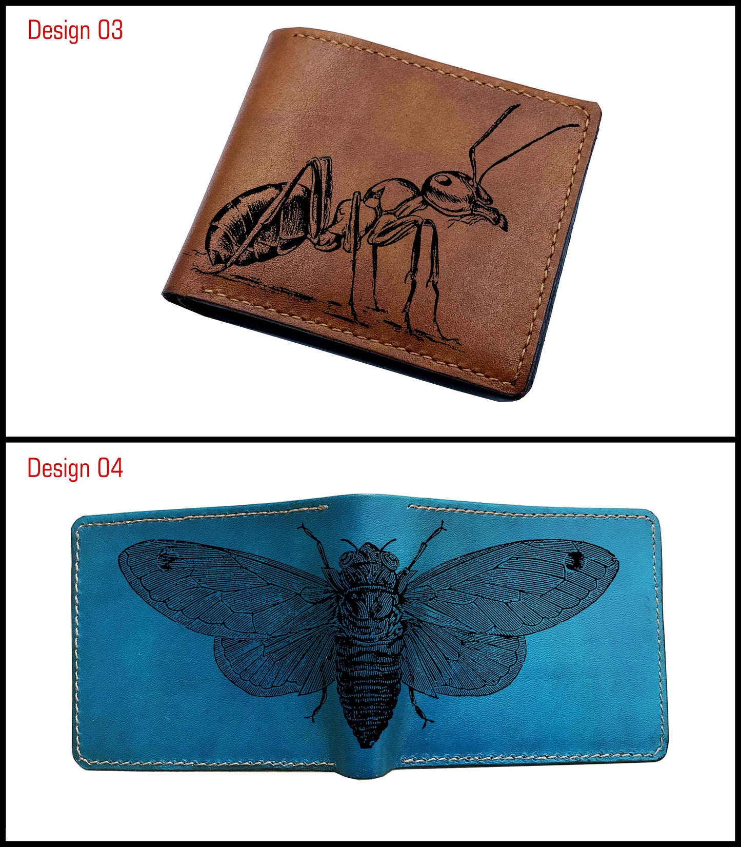 Personalized moth butterfly pattern men wallet, Animal art RFID blocking leather wallet, custom gift for men, insect wallet animal lover