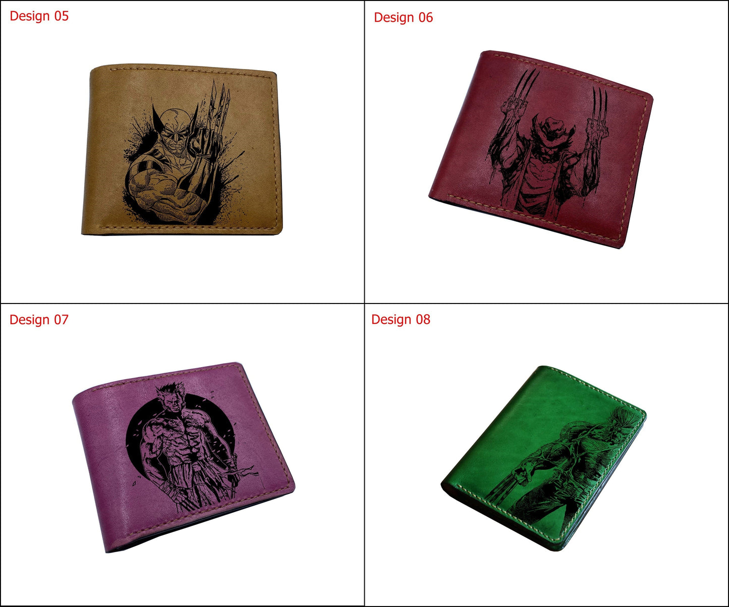 Mayan Corner - Wolverine Xmen superheroes leather handmade wallet, Personalized leather wallet for men - 2710226